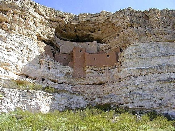 montezuma, castle, cliff, Indian