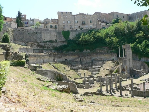 romano, teatro, viejo, arquitectura