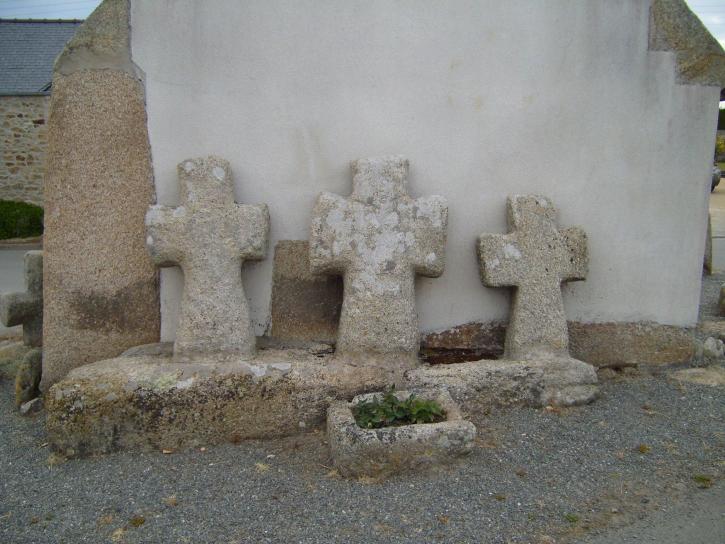 stone, church, crosses
