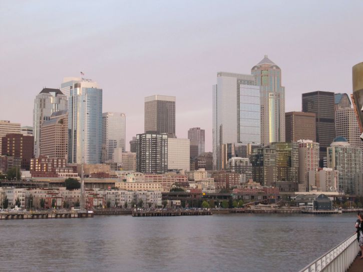 büyük, modern, binalar, Seattle