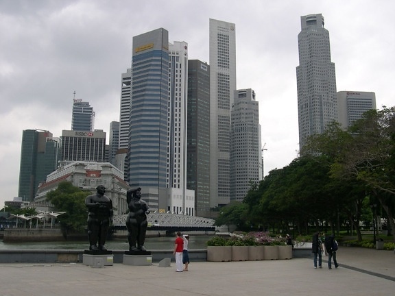 Szingapúr, utca-és városrészlet
