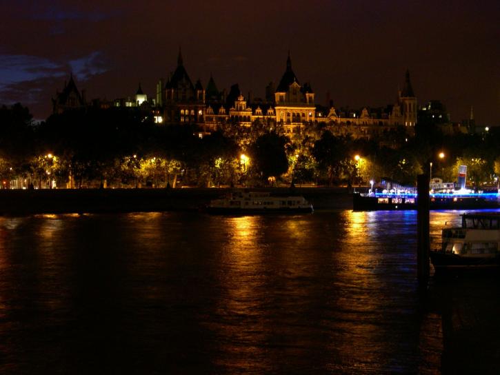 Thames, malam, Pusat, London