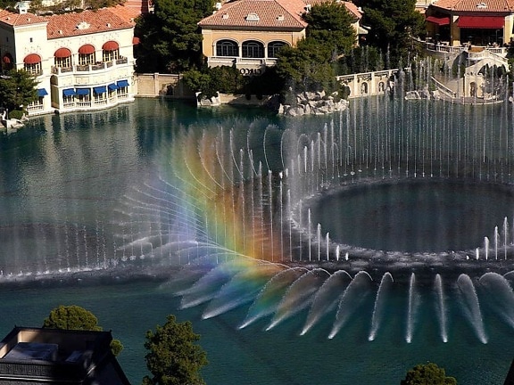 bellagio, fountains, rainbow