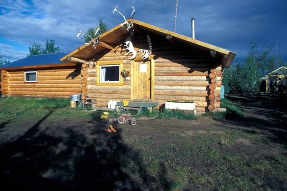木製、小屋の家