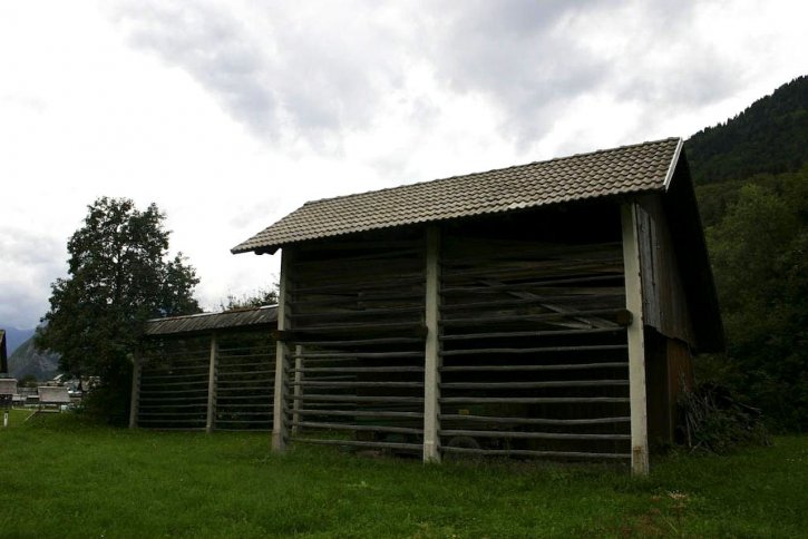 starý, dřevěný, stodola, dům