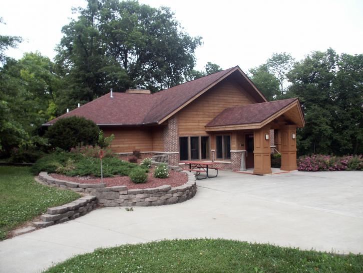 Pavilion, Pinicon, ridge, công viên, Trung tâm, thành phố, Iowa