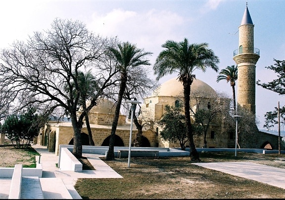 Hala, sultan, Tekke, mecset, Larnaca, minaret