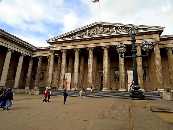devant, entrée, britannique, musée, Londres, Angleterre