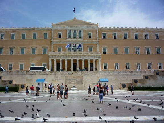 Central, firkantet, grunnloven, Athen