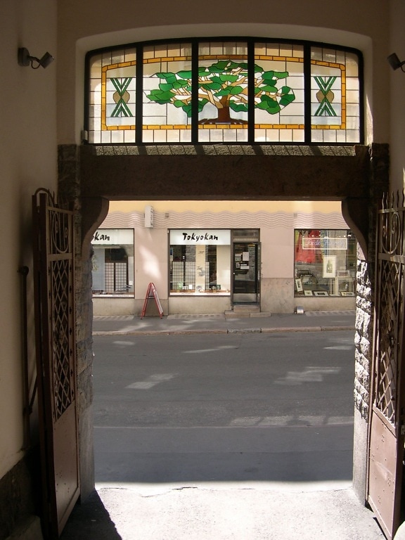 entrance, glass