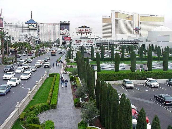 Vegas, fonteinen, hotels, casino's, Caesars palace, straat, auto's