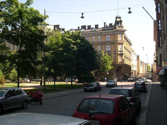 street, parking, cars, town, urban