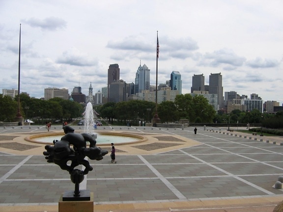 ciudad, Filadelfia, arte, museo, los pasos