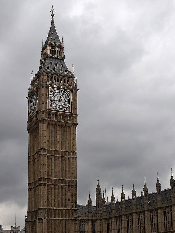 groß, Häuser, Parlament, London, Turm, Uhr, populär, Gebäude