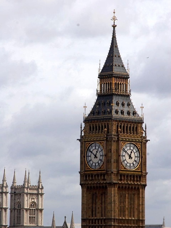 besar, London, jam, menara, Westminster, abbey