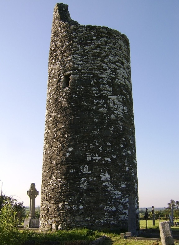 bočné, dverové, časť, írsky, okrúhla veža, staré, kilcullen