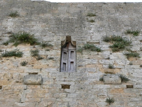 piedra, pared, portilla