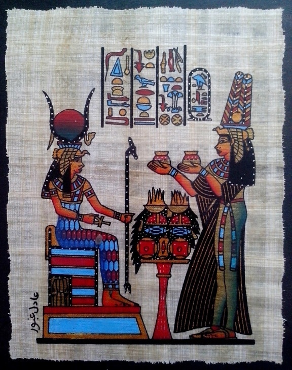 Papyrus, egyptská, motívy