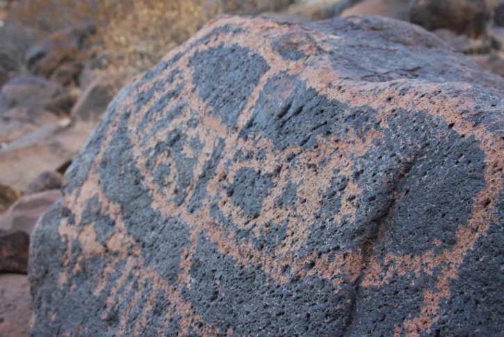 Petroglyph, image, skapt, fjernet, deler, rock, overflate
