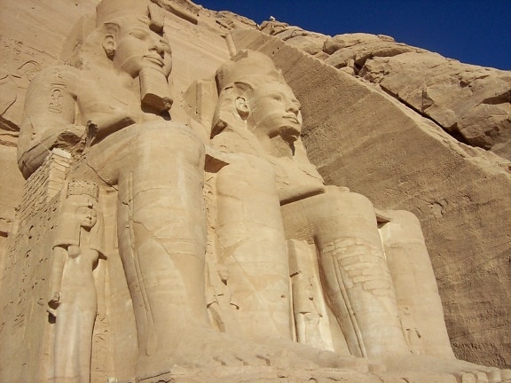 Simbel, statue, Egypten