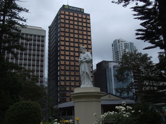 statue, parc