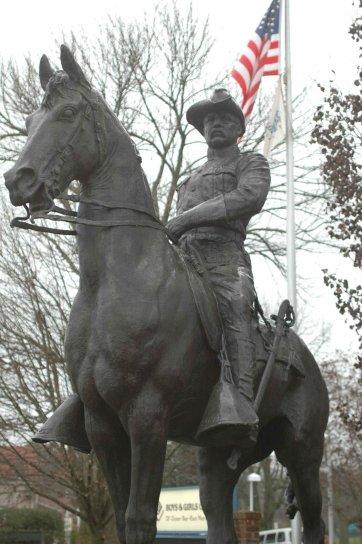 雕像, 总统, 西奥多, 罗斯福, 粗糙, 骑手, 制服, 马背