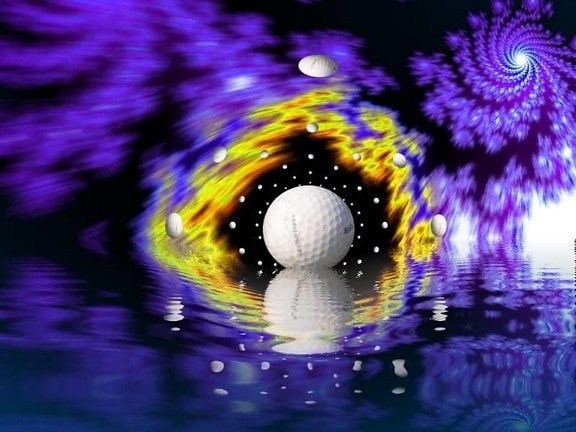 golf, ball, galaxy, artistic, image