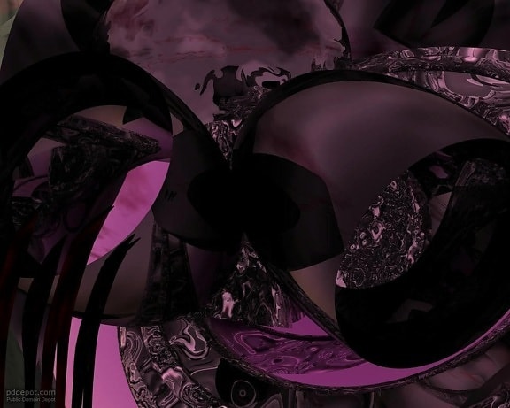 Abstrakti taiteellinen grafiikka tumman violettien värien sävyillä