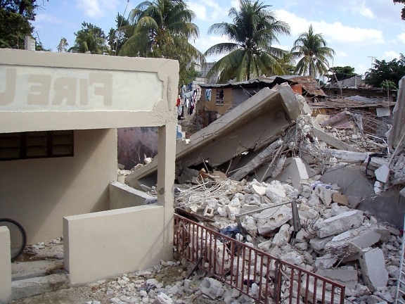 menghancurkan, struktural, kerusakan ditimbulkan, gempa