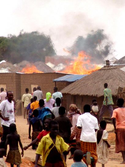 hỏa hoạn, village, Uganda