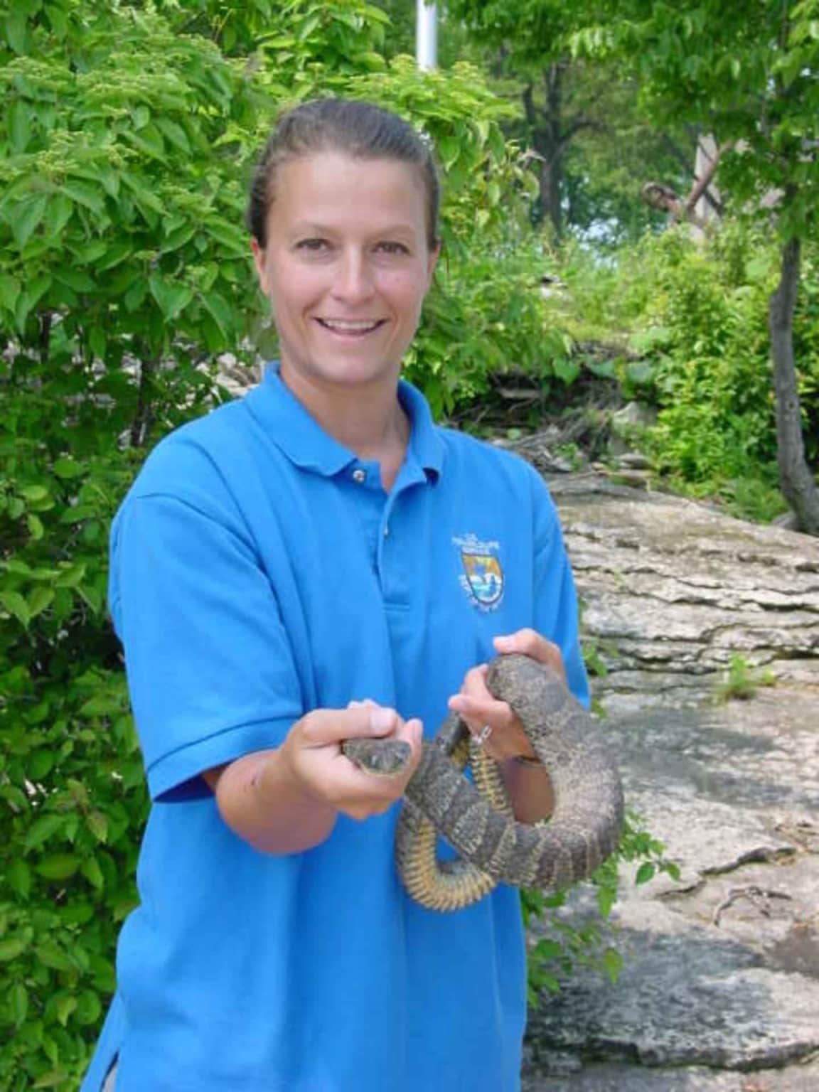 Free picture: person, holds, lake, water, snake, nerodia sipedon insularum