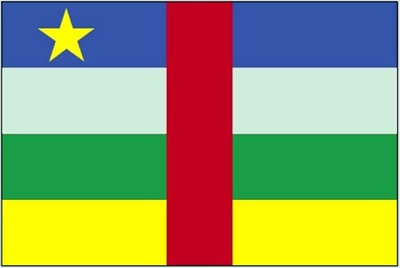 Прапор, африканської, Республіки Центральної,