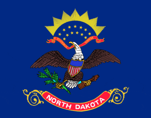 държава флаг, север, Дакота