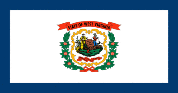 державний прапор, на захід, Вірджинія