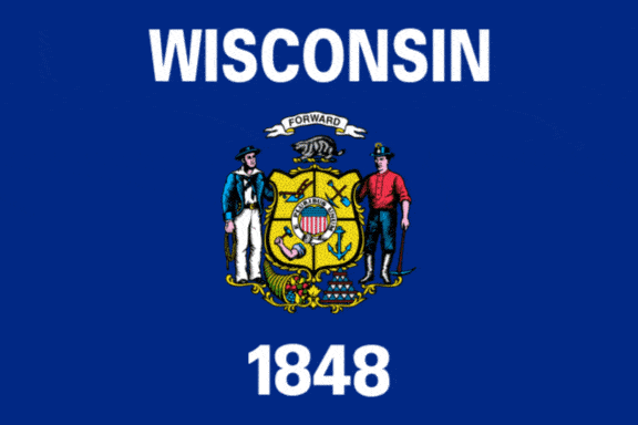 bandera del estado, Wisconsin
