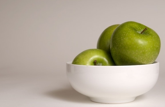 ren, fräsch, gröna, färgade, Granny Smith-äpplen