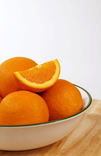 pomaranče, jeden, klin, ovocie