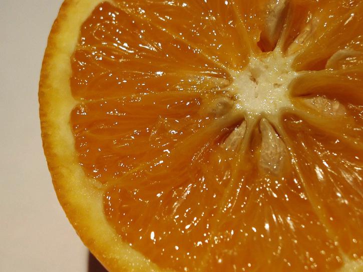 skiver, saftig, oransje, frukt
