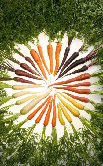 rainbow, colored, carrots