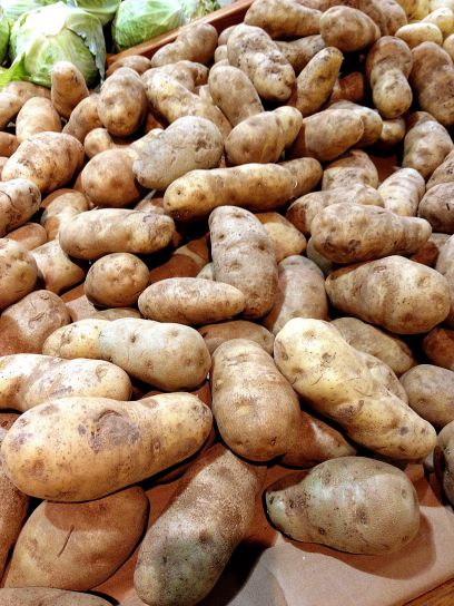 idaho, potatoes, display, marketplace