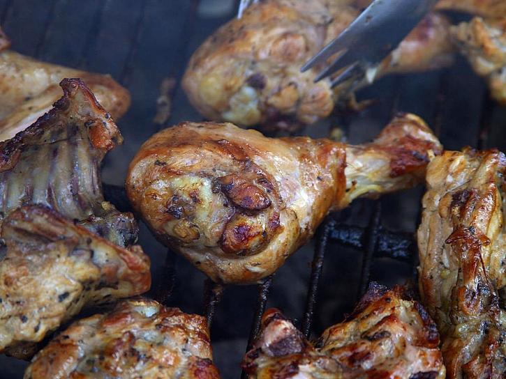 barbecued, Huhn, Sonnenwende