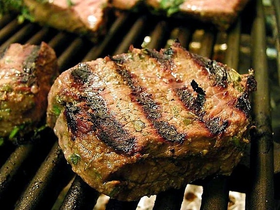 steaky, jedlo, večere, grilovanie