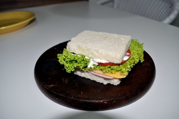 cheese, sandwich, green, salad