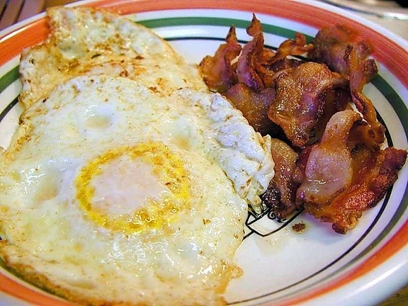 eggs, bacon, breakfast