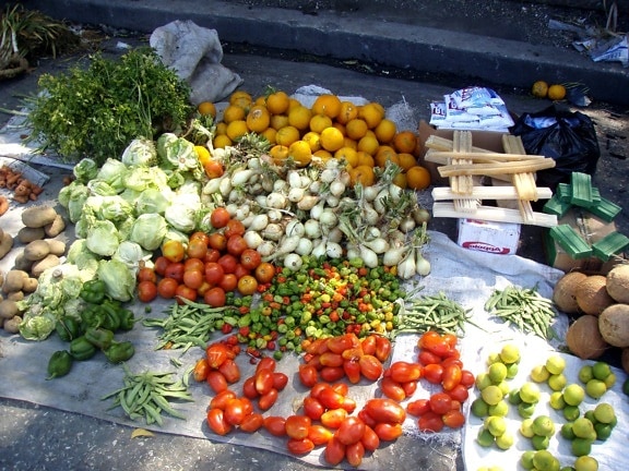 Еда, предметы, продажа, улица, рынок