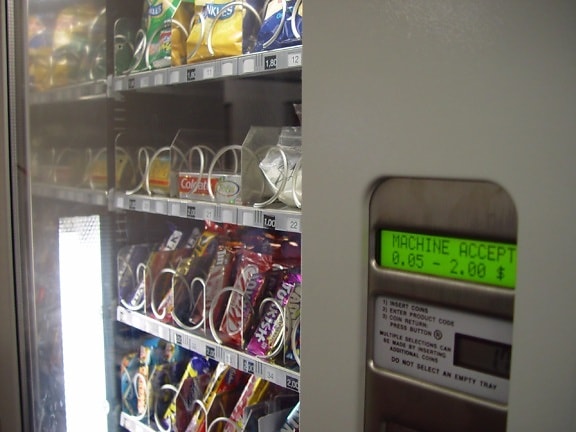 nourriture, distributeur automatique, la machine