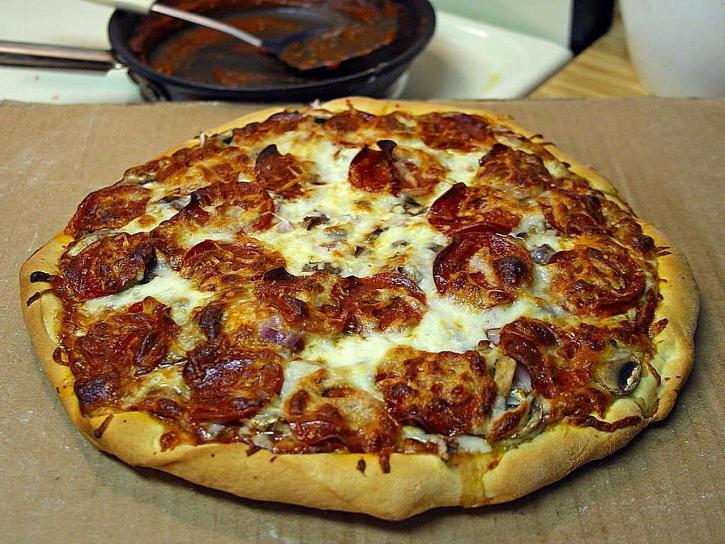 pepperoni pizza, nhanh, thực phẩm