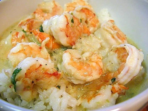 shrimp, rice