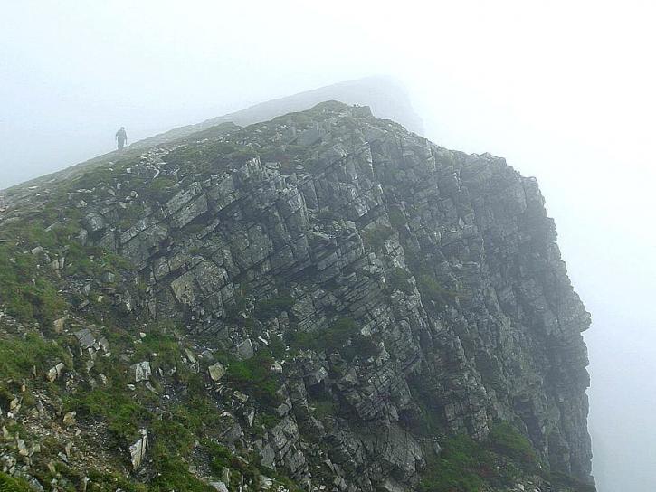 klippor, Irland, dimma, hill