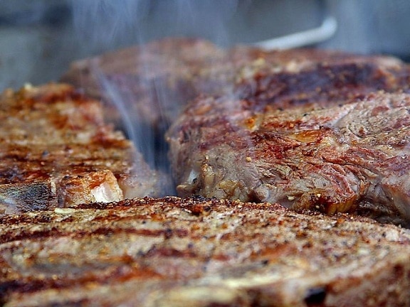 steaks, beef, grilling, grilled, smoke, smokey meat